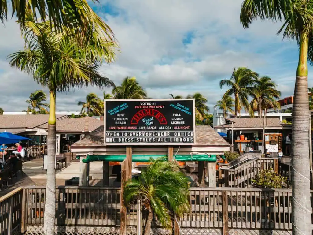 The exterior of a beach bar