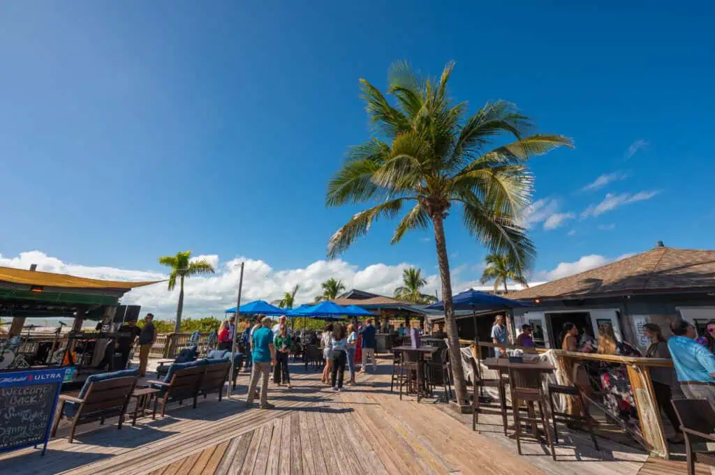 A beach bar in midday