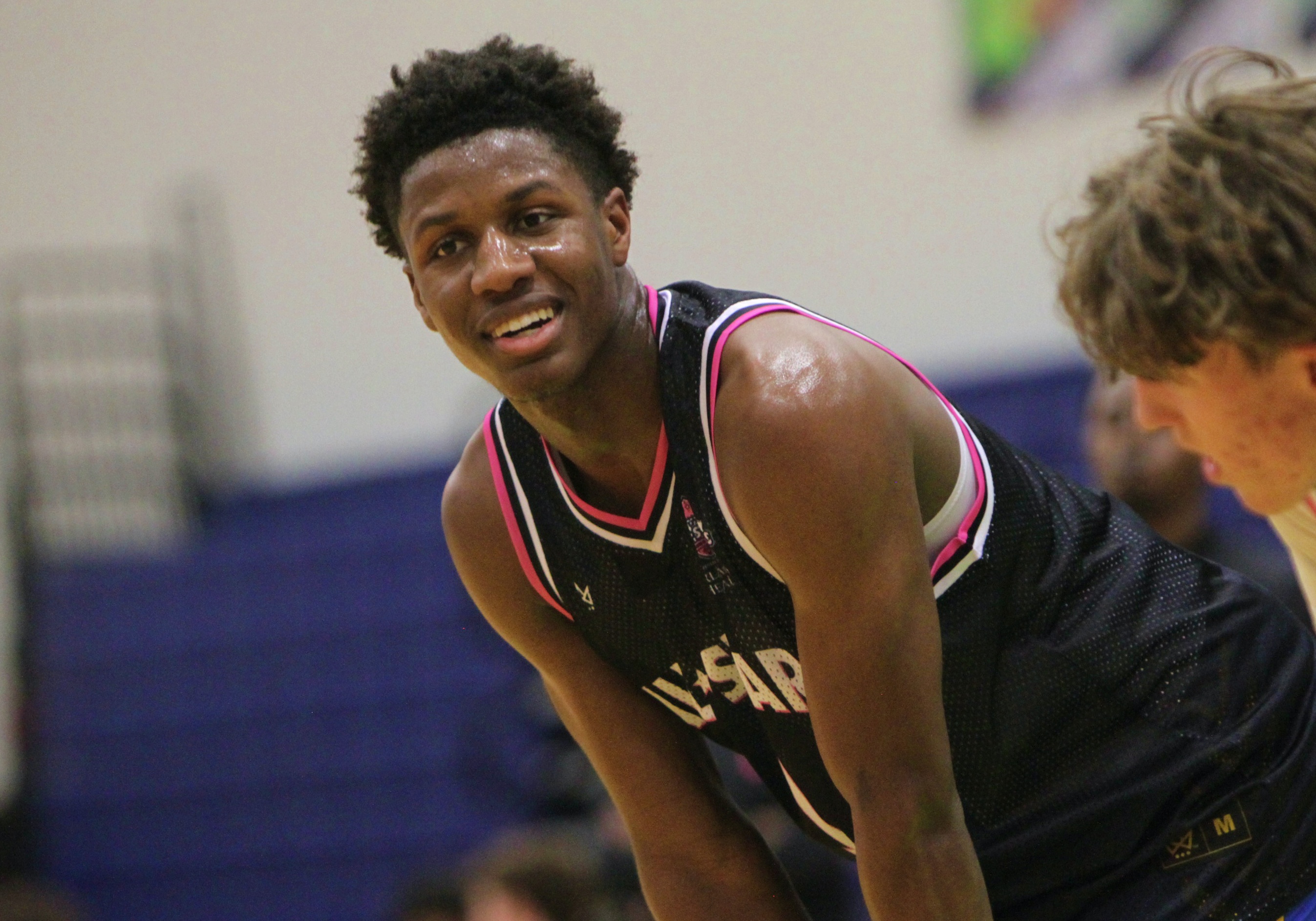 Josh Theus of Orlando Christian Prep laughs about a foul...