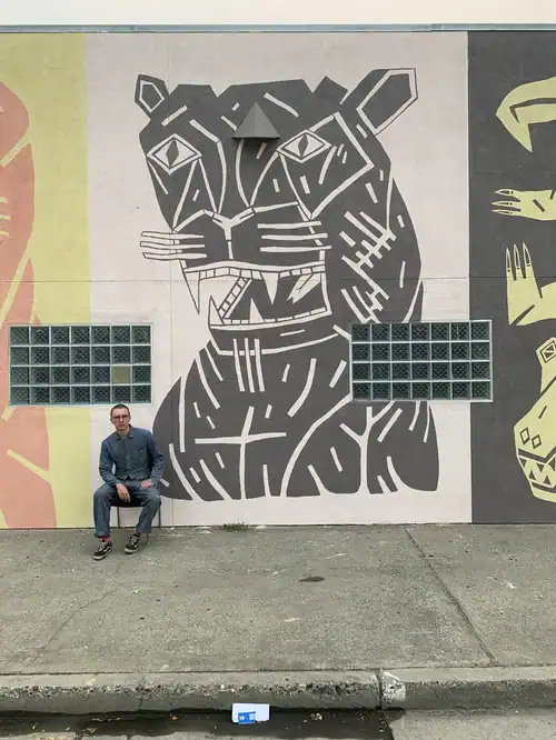 Mural of a wildcat
