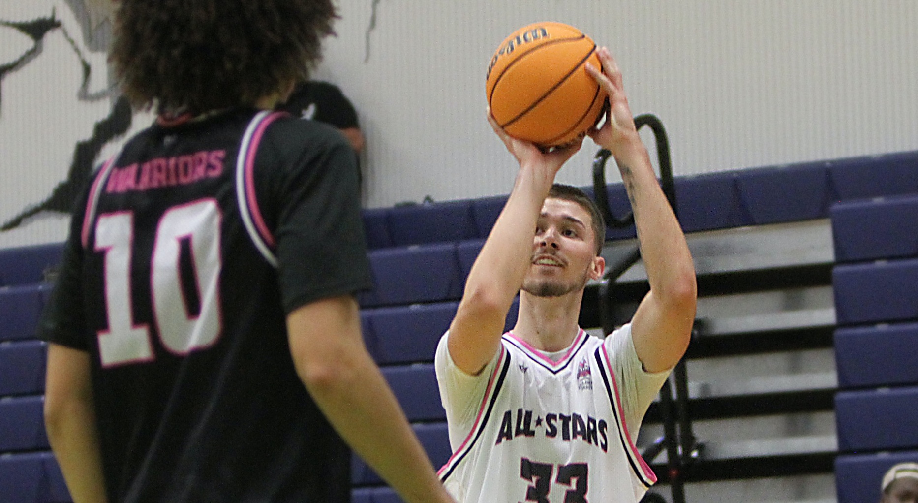 Kyle Bailey of Orlando University High shoots one of his...