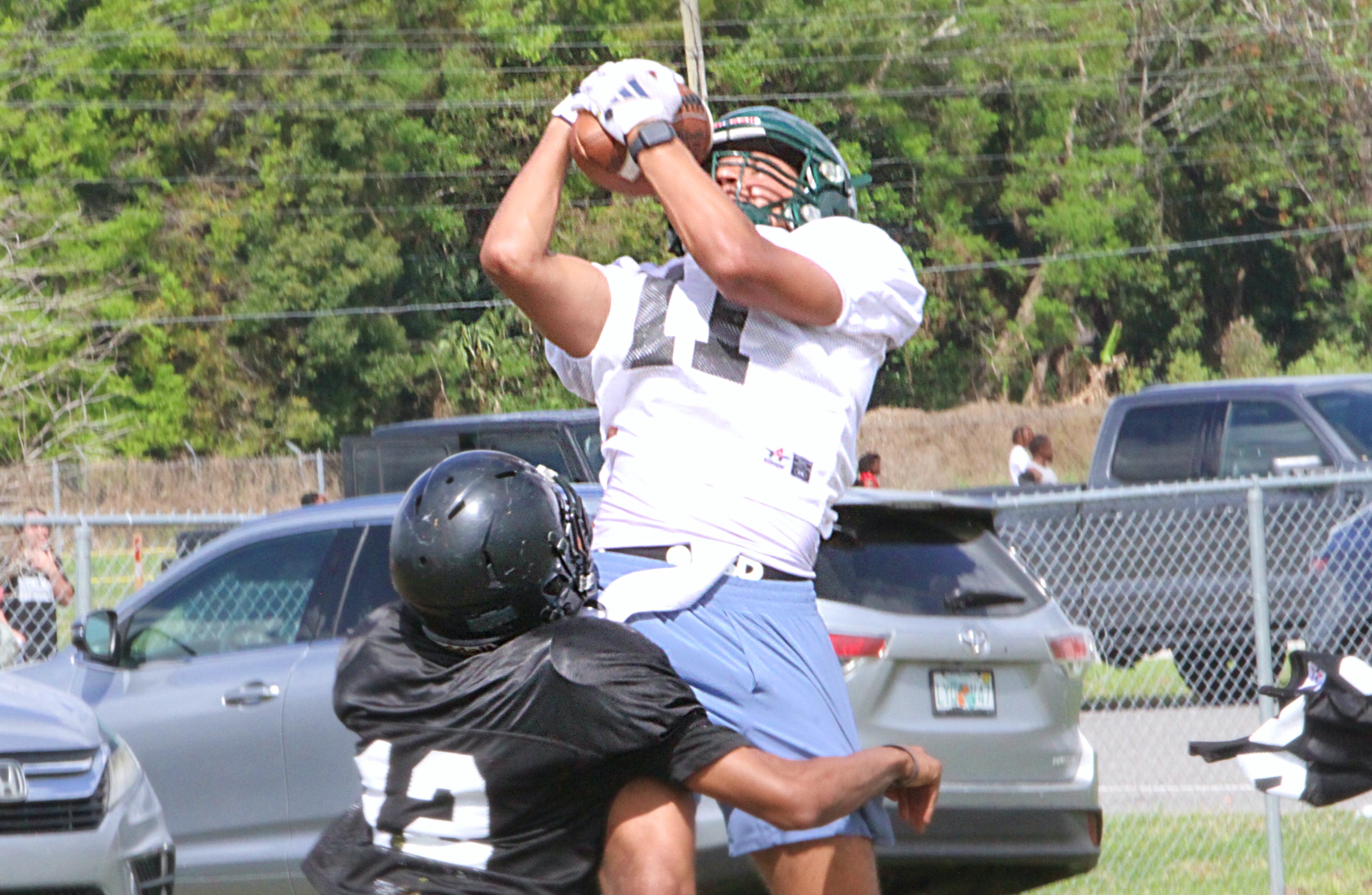 Boone 2027 receiver Kyson Cleveland at the Real McCoy Exposure...