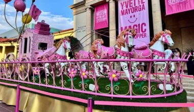 Meet 'Magic Grasshopper,' the massive pink carriage sculpture that just popped up on Beach Drive
