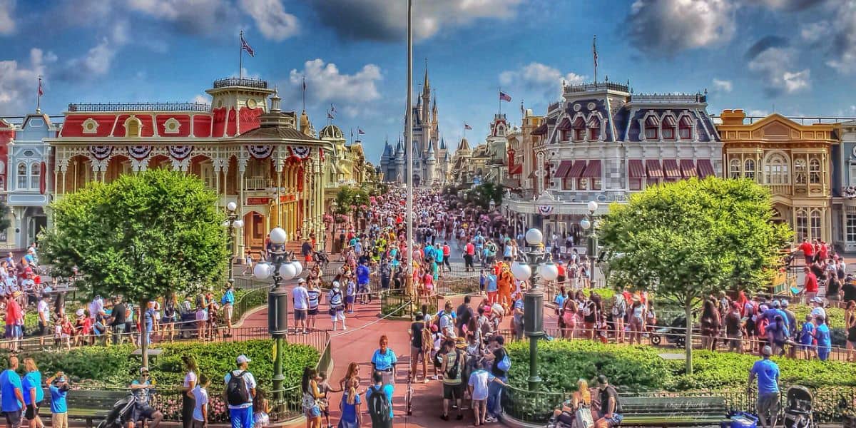 A look at Main Street USA at Magic Kingdom Park from the Walt Disney World Railroad station.