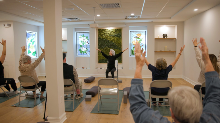 People in a yoga class