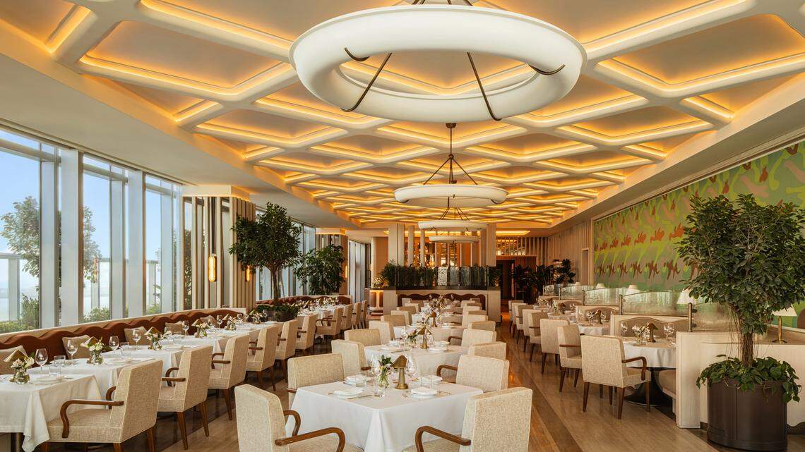 The main dining room at the italian restaurant Seia in Brickell.