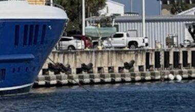 Recently, in St. Petersburg, Florida, a 272-foot superyacht was spotted at the port's wharf near the local airport.
