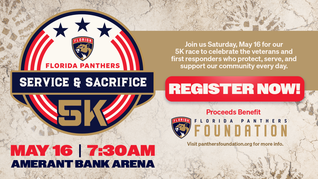 Florida Panthers Foundation Announces Inaugural ‘Service & Sacrifice 5K’ at Amerant Bank Arena on May 16