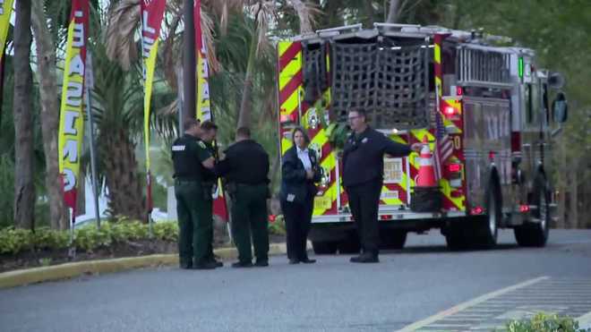 First responders and Orange County Sheriff's deputies are on scene at a business on W. Sand Lake Road First responders and Orange County Sheriff's deputies are on scene at a business on W. Sand Lake Road