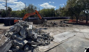 This is a high-angle view of the property where the Pulse nightclub used to stand. (Spectrum News)