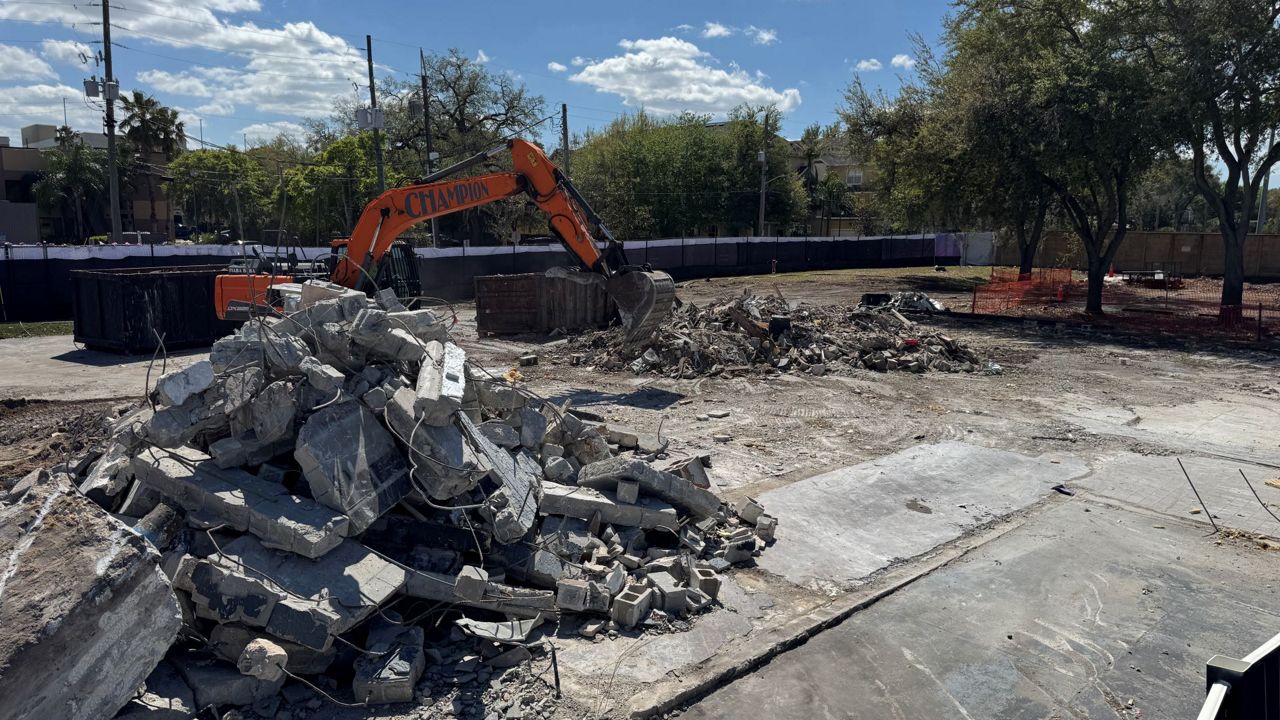 This is a high-angle view of the property where the Pulse nightclub used to stand. (Spectrum News)