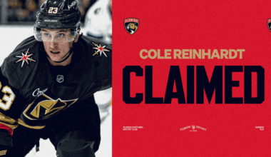 Florida Panthers Claim Forward Cole Reinhardt Off Waivers