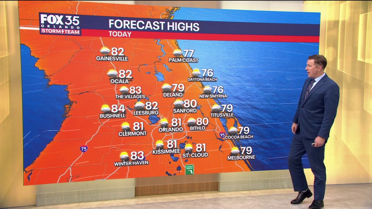 Orlando AM Weather Forecast: Isolated showers possible, high rip current risk