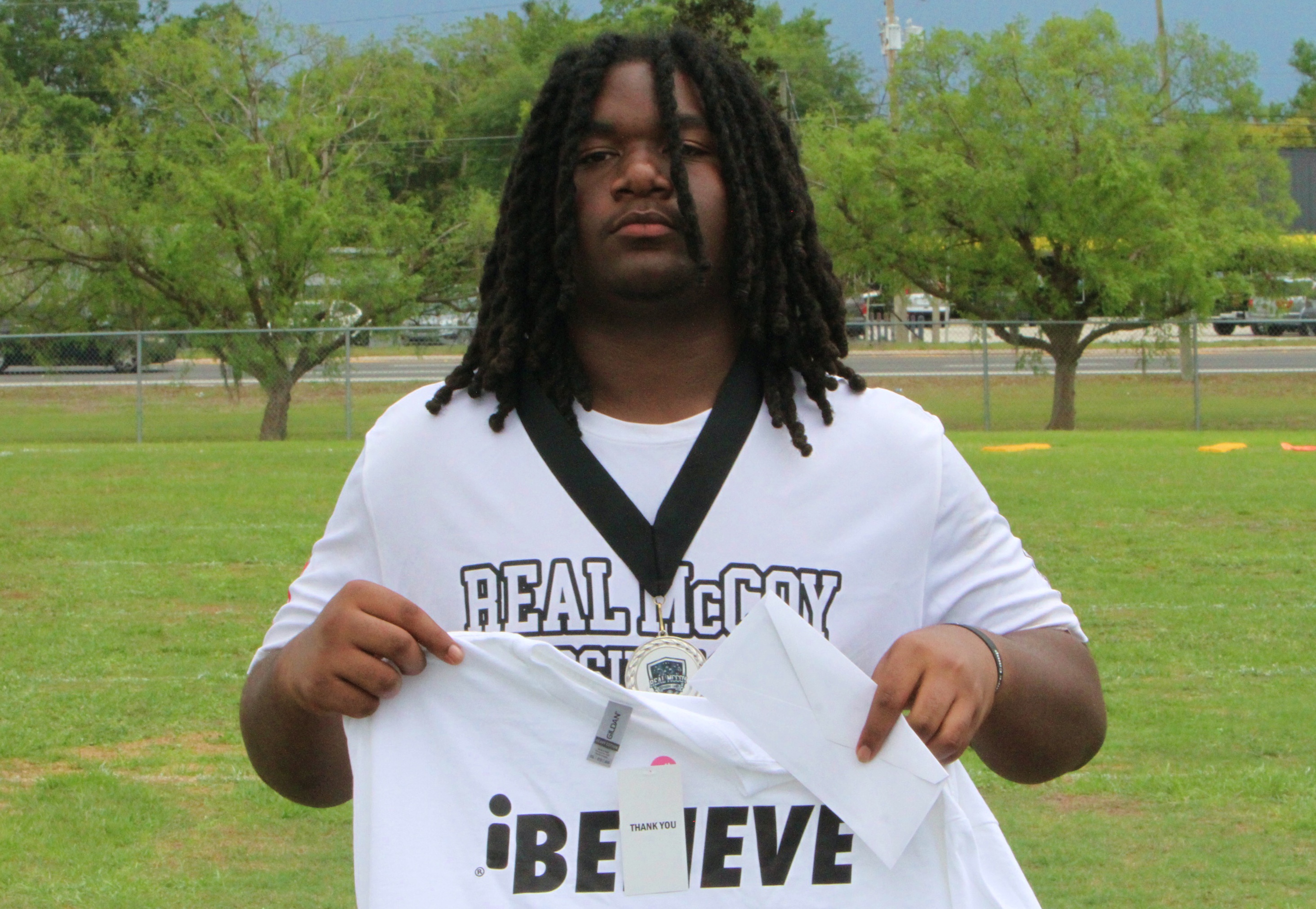 Offensive line MVP Roshard Williams of Miami Carroll City at...