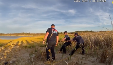 Watch: Man buried to his shoulders in quick sand is rescued in Florida