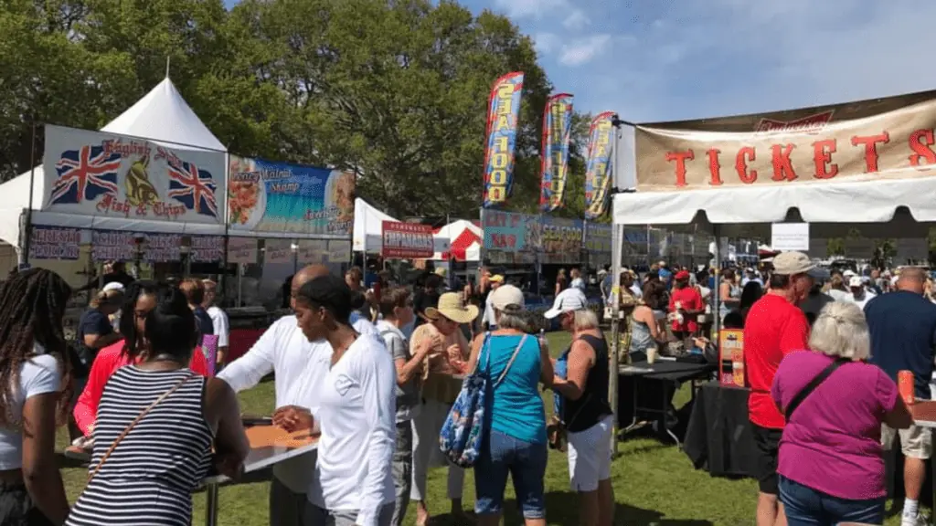 People at a seafood festival