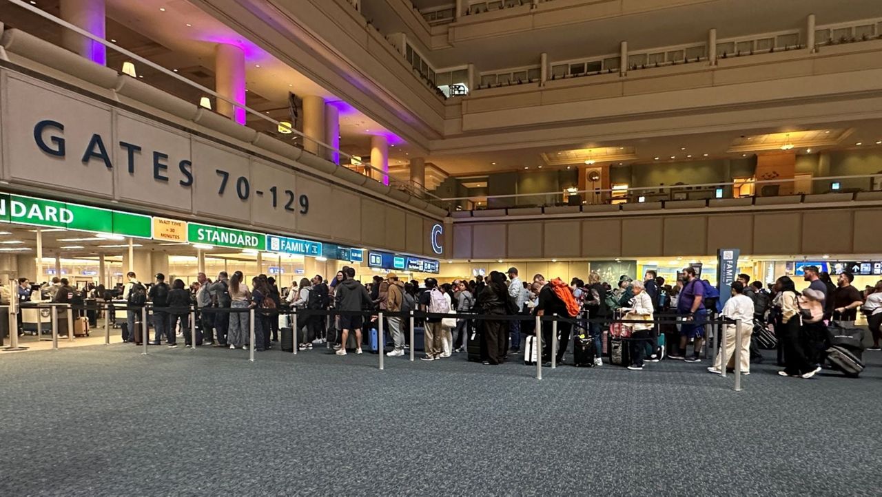 Officials at Orlando International Airport say they are expecting a record number of spring break travelers this year. (Spectrum News/Jaclyn Harold)
