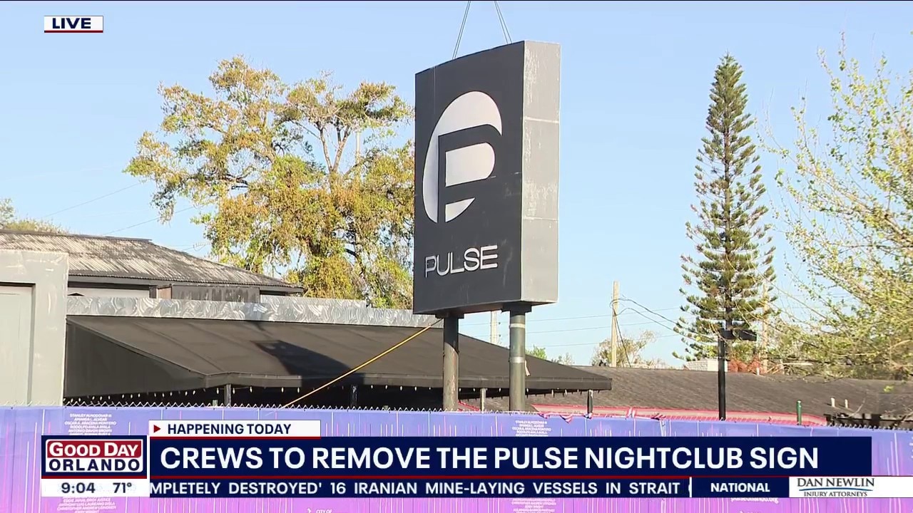 Pulse Nightclub sign removed ahead of demolition