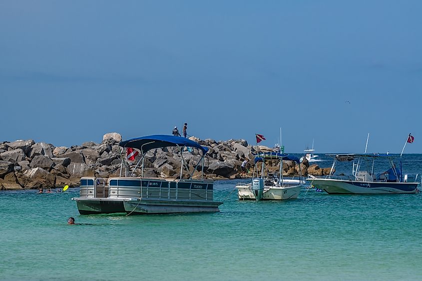 The jetty at the St. Andrews State Park in Panama City, Florida