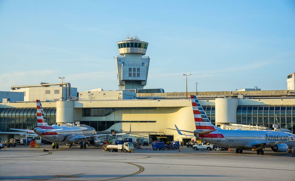 American Airlines plane on tarmac at Miami International Airport