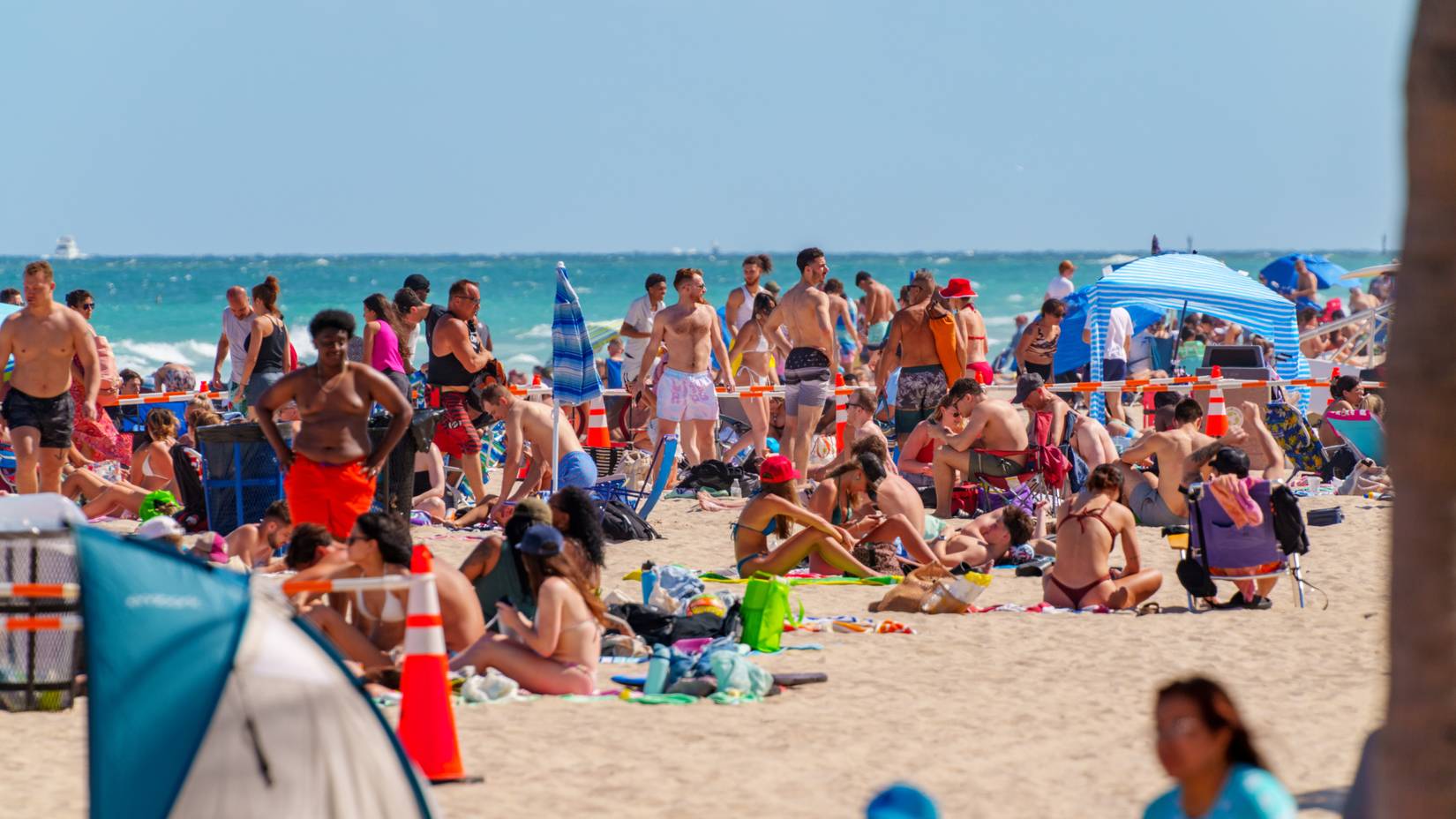 Spring break beach crowd in Fort Lauderdale, Florida