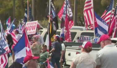 Thousands gather in Miami for a caravan asking the Trump administration to help put an end to the 67-year Cuban regime