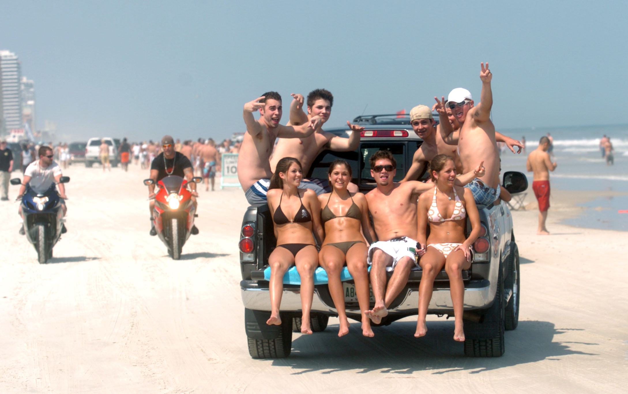 Crusing up and down the beach is popular during spring...