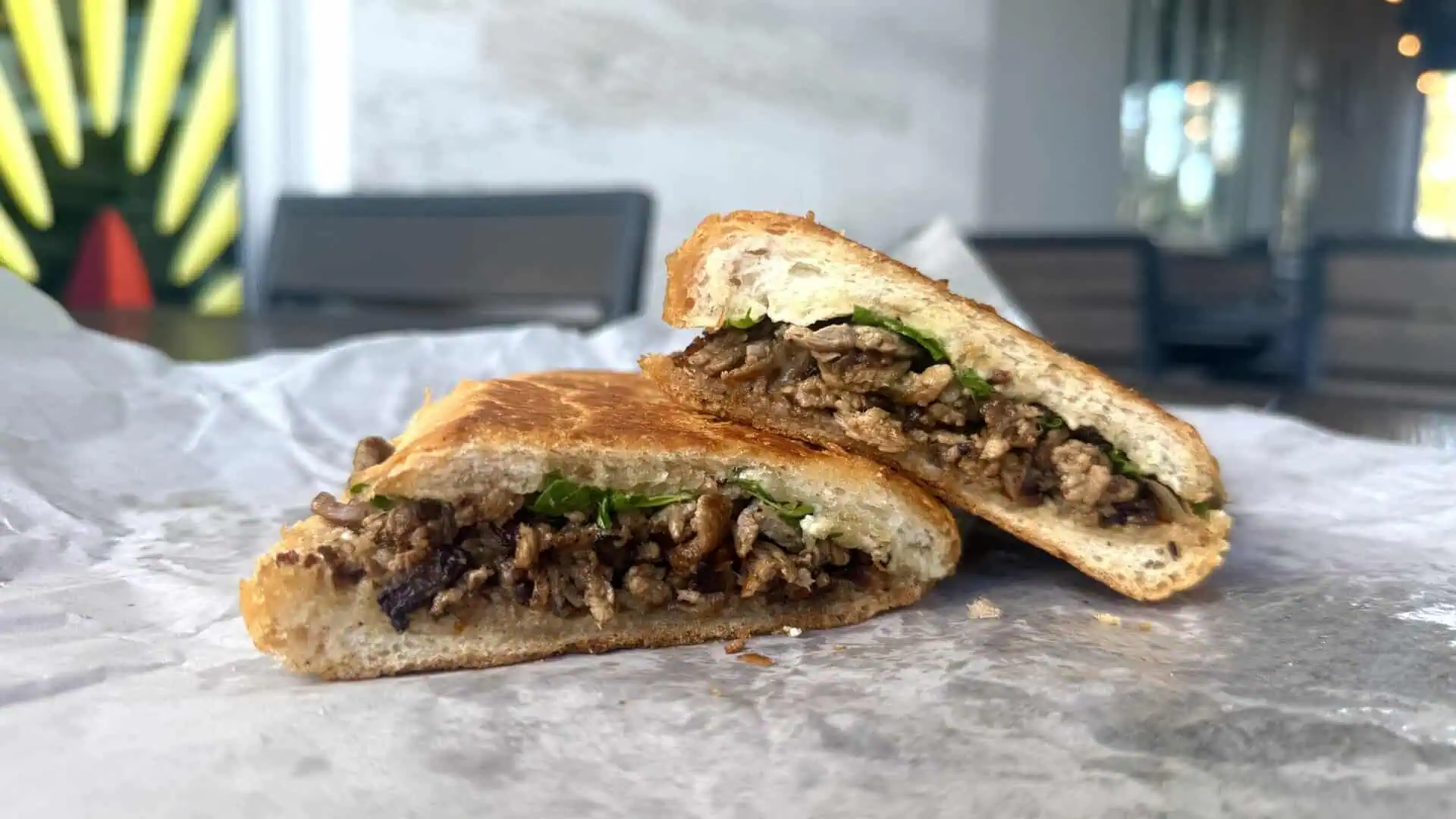 A yummy looking sandwich on a table