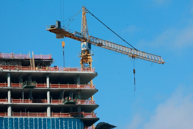The Ritz-Carlton Residences is shown under construction on A1A in Pompano Beach on Feb. 26, 2025. The upscale tower is one of several on the rise in Pompano Beach. (Mike Stocker/South Florida Sun Sentinel) 
