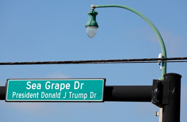 A street sign for Sea Grape Drive at the intersection with Commercial Boulevard is shown in Lauderdale-by-the-Sea on Friday, Feb. 27, 2026. (Amy Beth Bennett / South Florida Sun Sentinel).