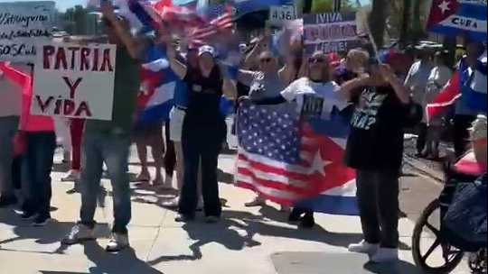 Cuban-Americans rally for freedom in communist nation