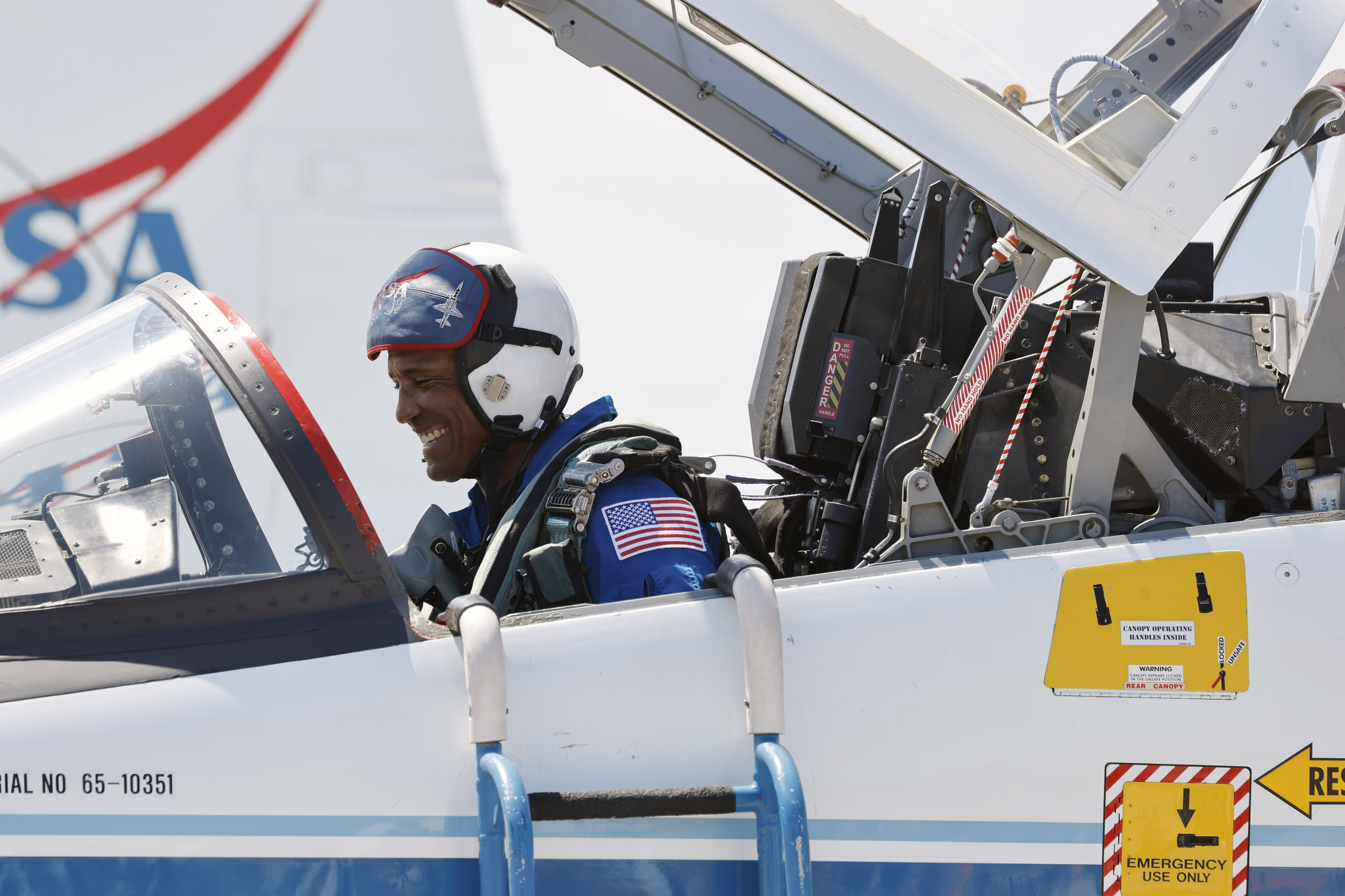 Artemis II pilot Victor Glover arrives at the Shuttle Landing...