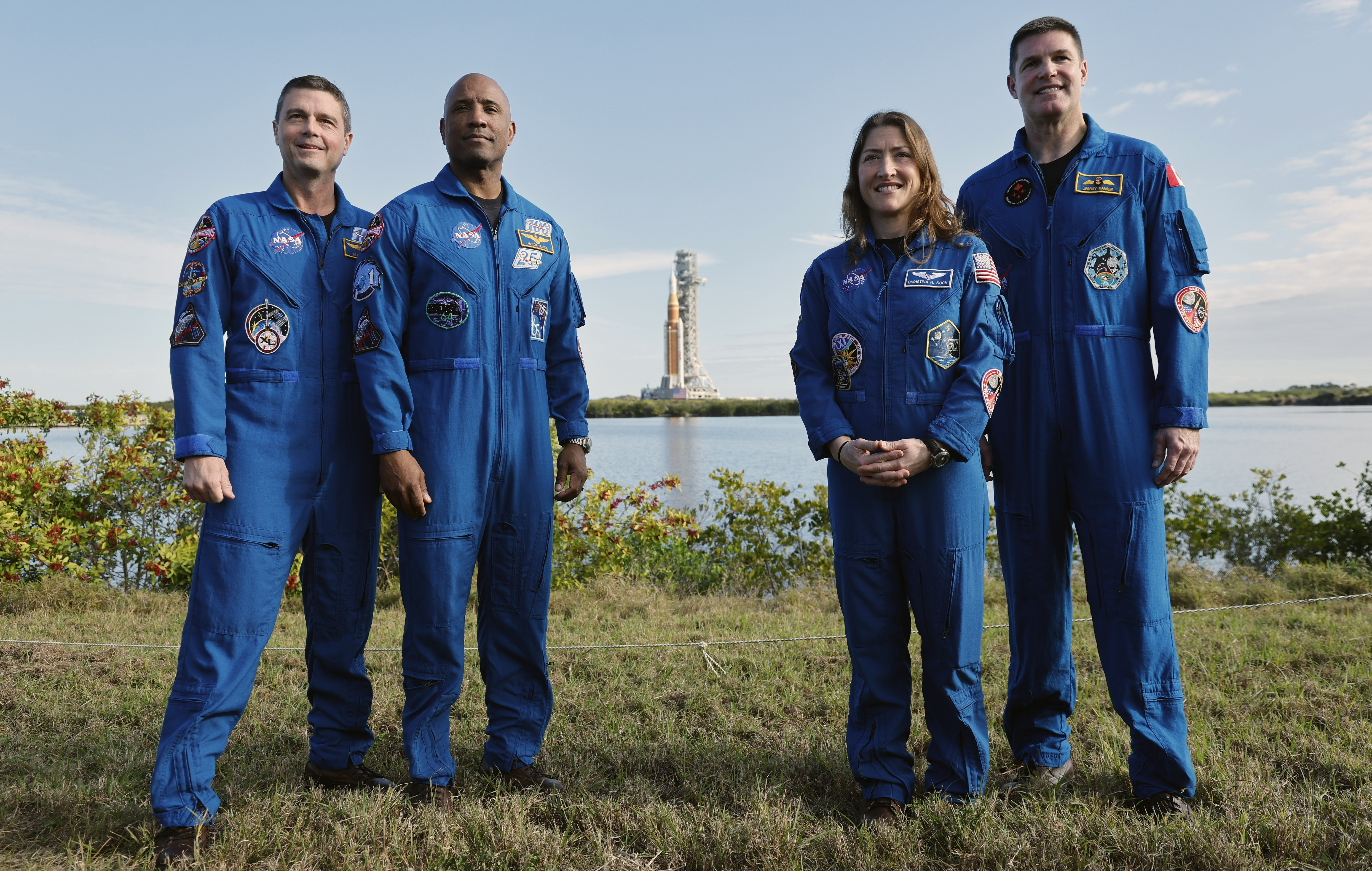 Left to Right, Artemis II crew: Reid Wiseman, spacecraft commander,...