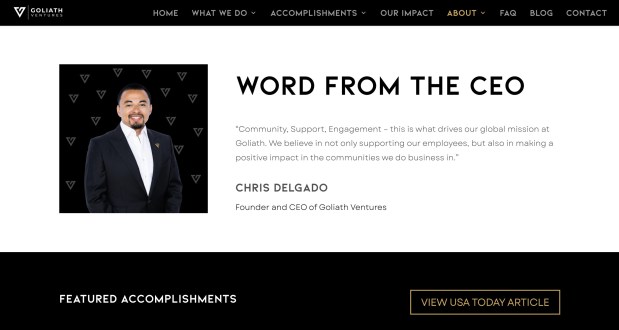 Christopher Delgado, the CEO of Orlando cryptocurrency firm Goliath Ventures is accused of operating a Ponzi scheme that defrauded investors of at least $328 million, federal prosecutors announced Tuesday, February 24, 2026. (Courtesy of Goliath Ventures)