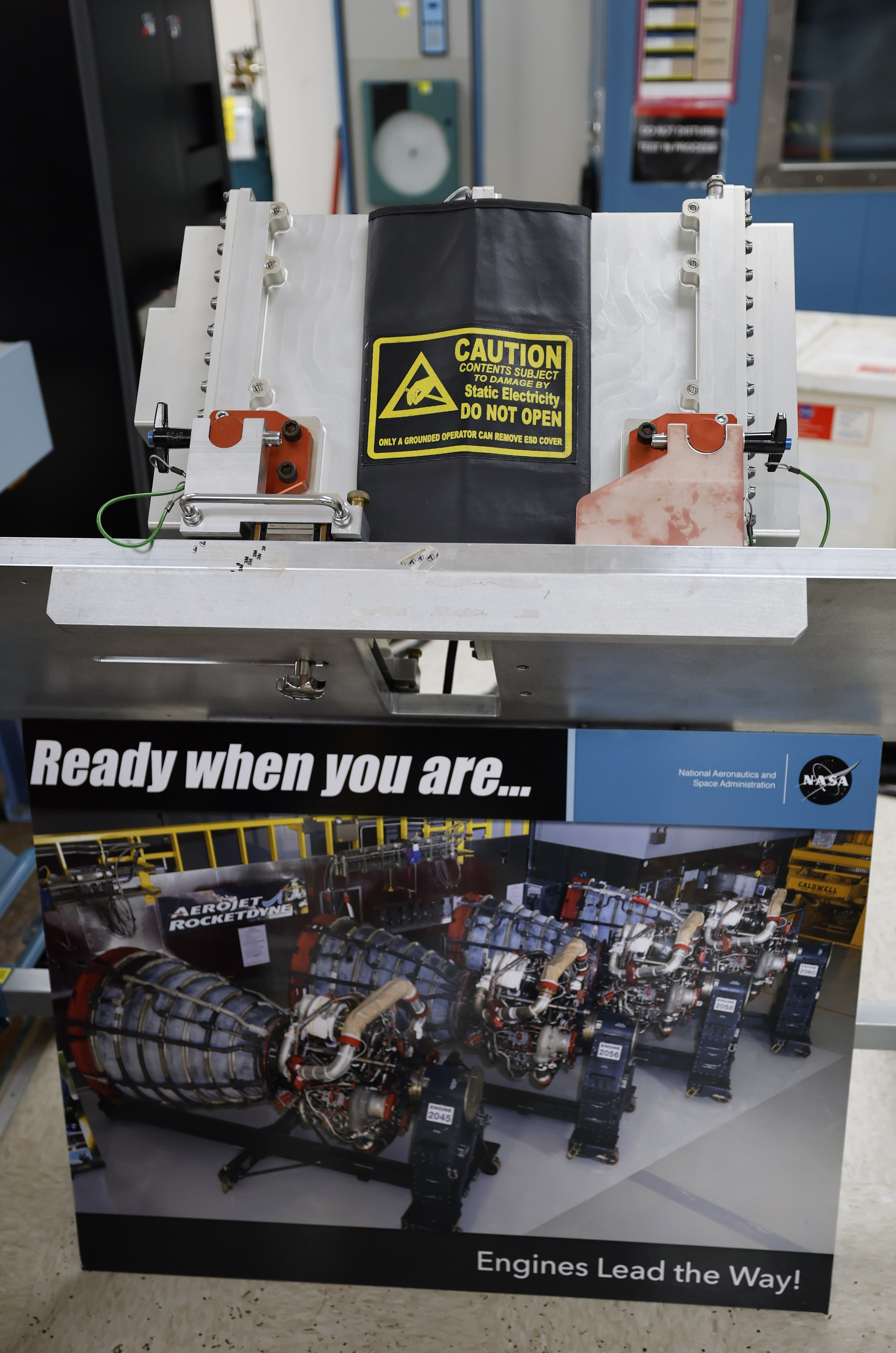 RS-25 engine controller for the SLS during a tour of...