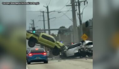 Florida man records truck flying above cars during wild crash in Melbourne