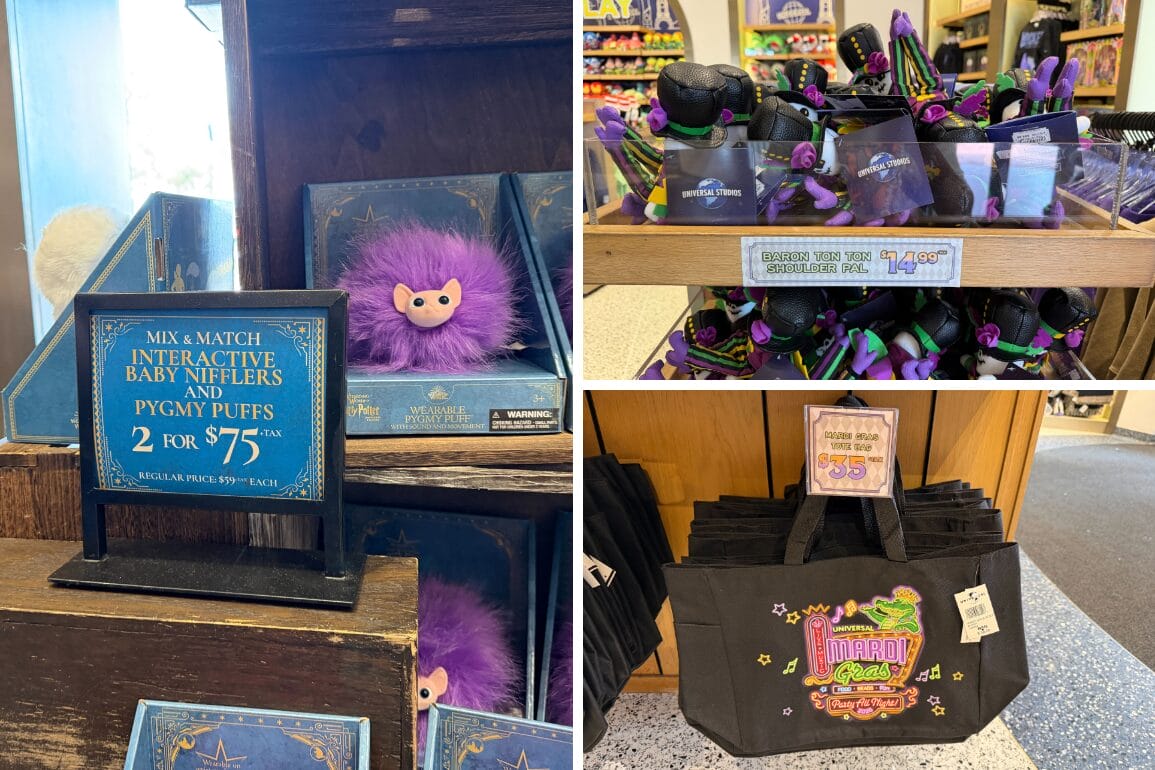 Discounted Harry Potter and Mardi Gras merchandise now available at Universal Orlando Resort.