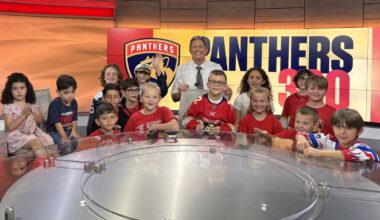 Florida Panthers Kids Club visits WPTV studio