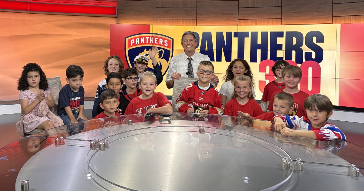Florida Panthers Kids Club visits WPTV studio