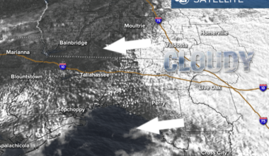 Growing clouds, just a few sprinkles