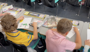 Gilchrist Elementary students welcome the Spring season through artwork