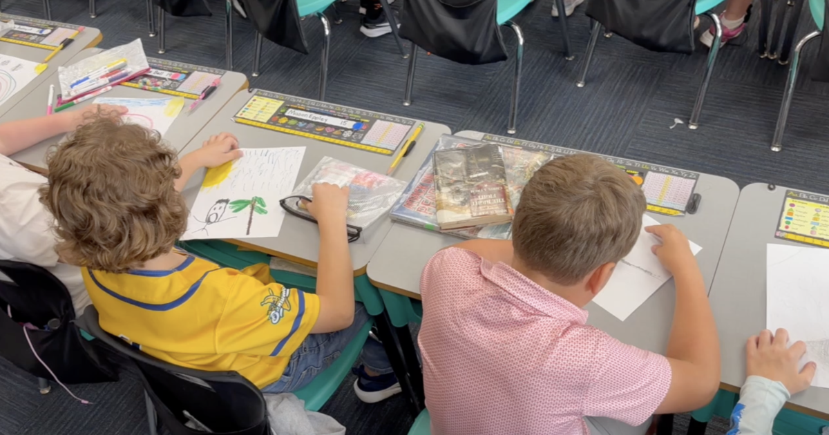 Gilchrist Elementary students welcome the Spring season through artwork