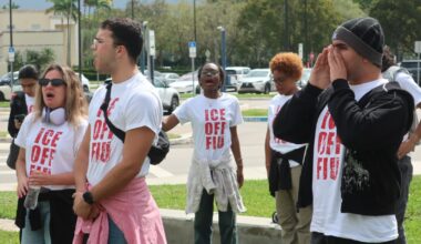 FIU students and faculty protest ICE agreement and racists chats