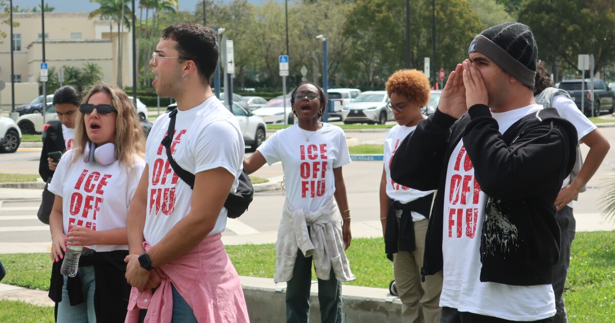FIU students and faculty protest ICE agreement and racists chats