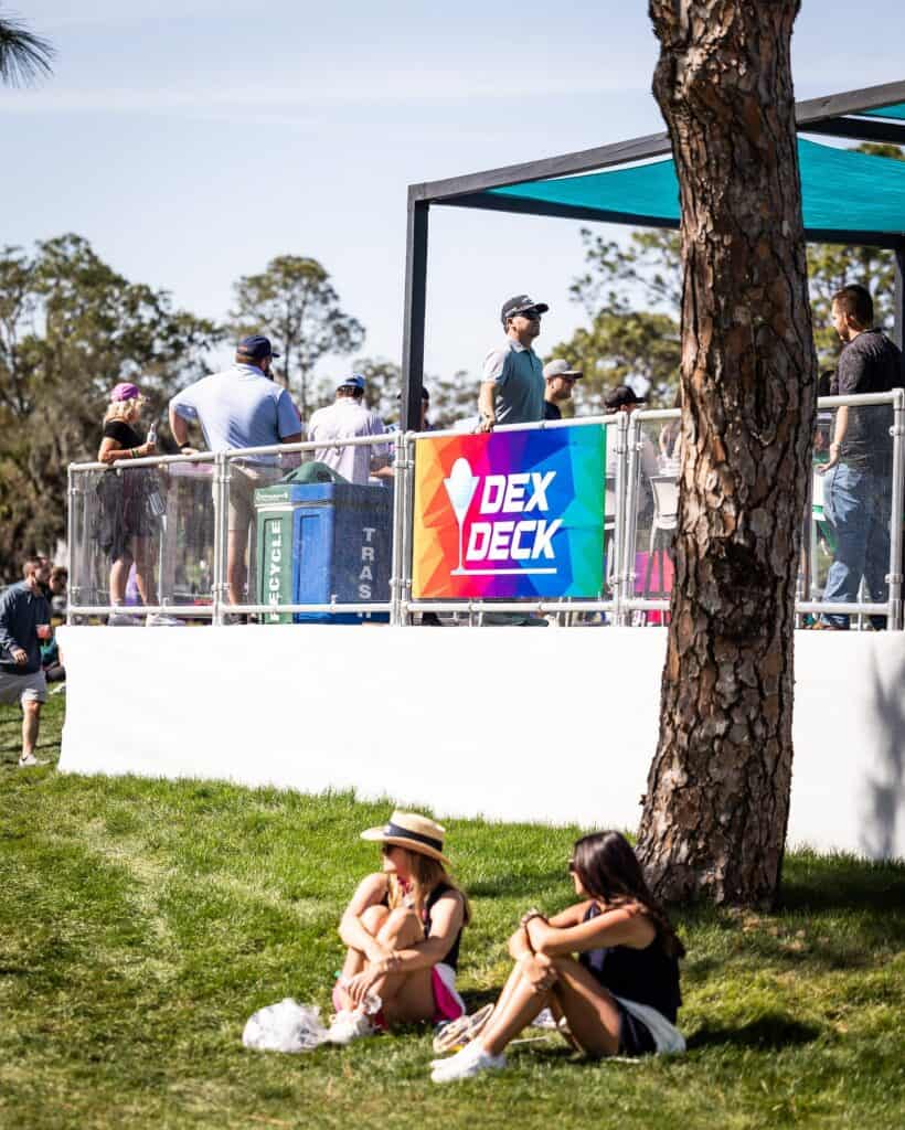 People at a golf event