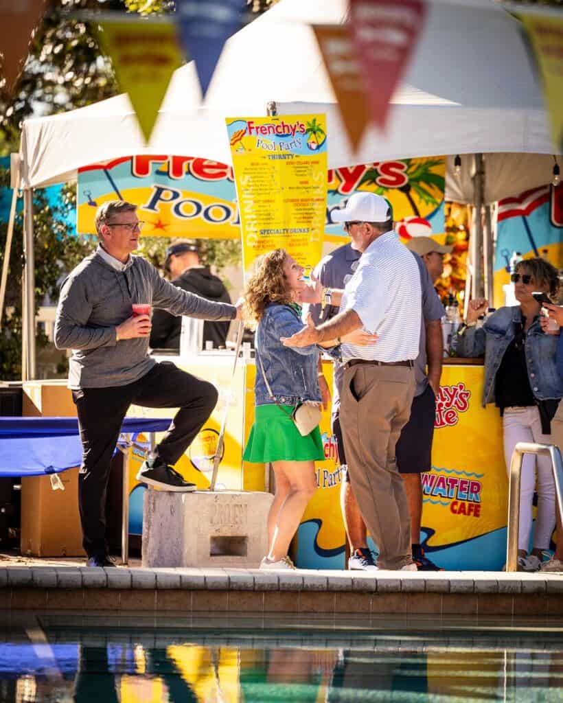 People at a golf event