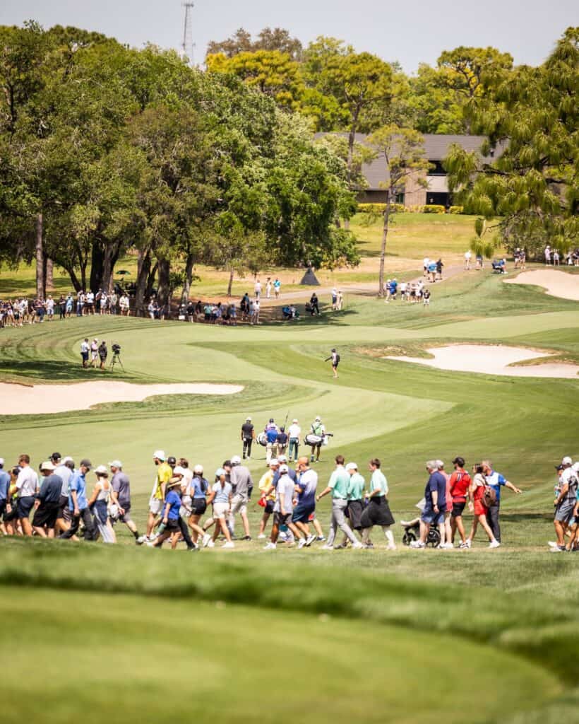 People at a golf event