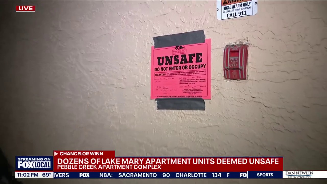 Over 70 Lake Mary apartments 'unsafe' for occupancy