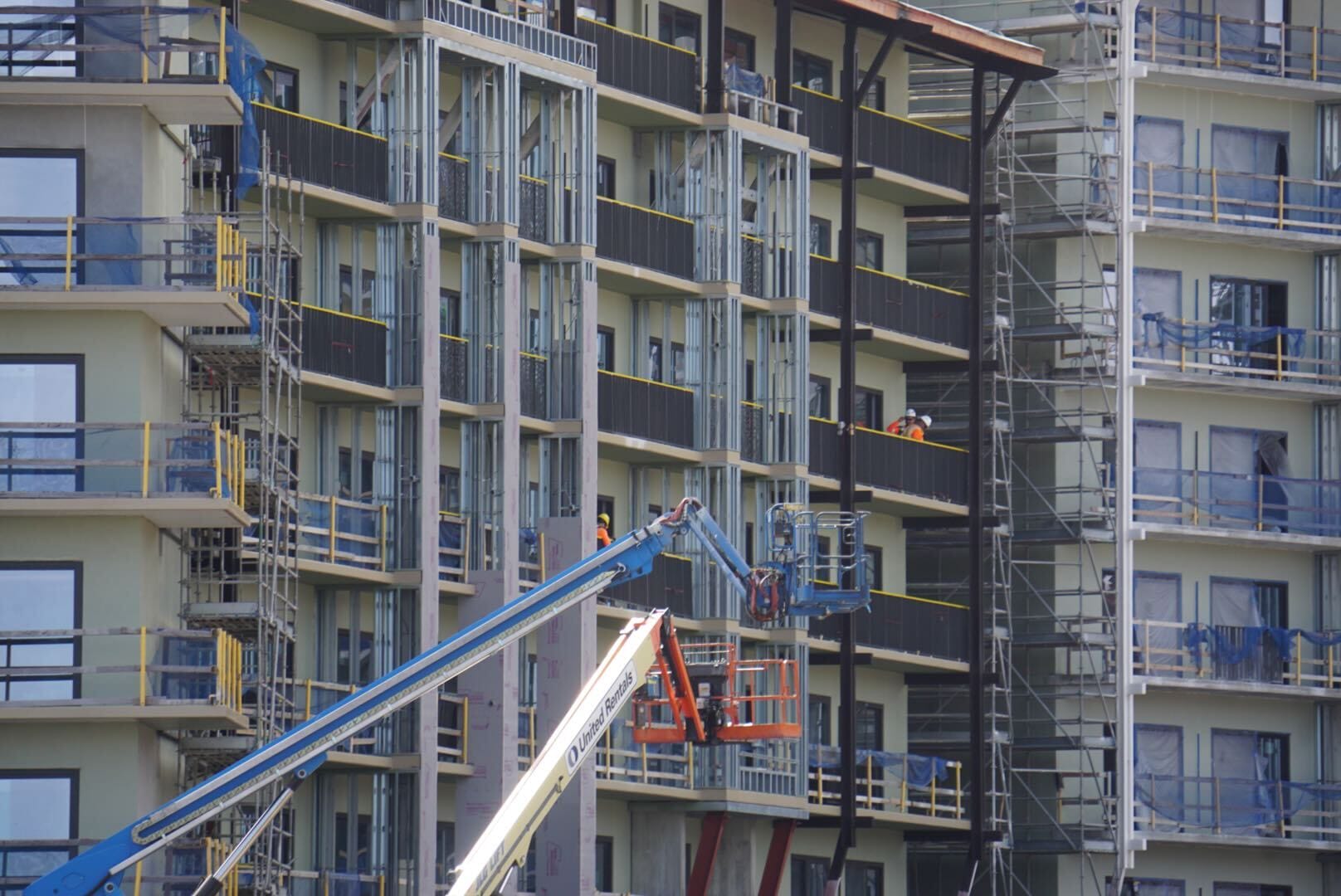Main building construction at Disney Lakeshore Lodge