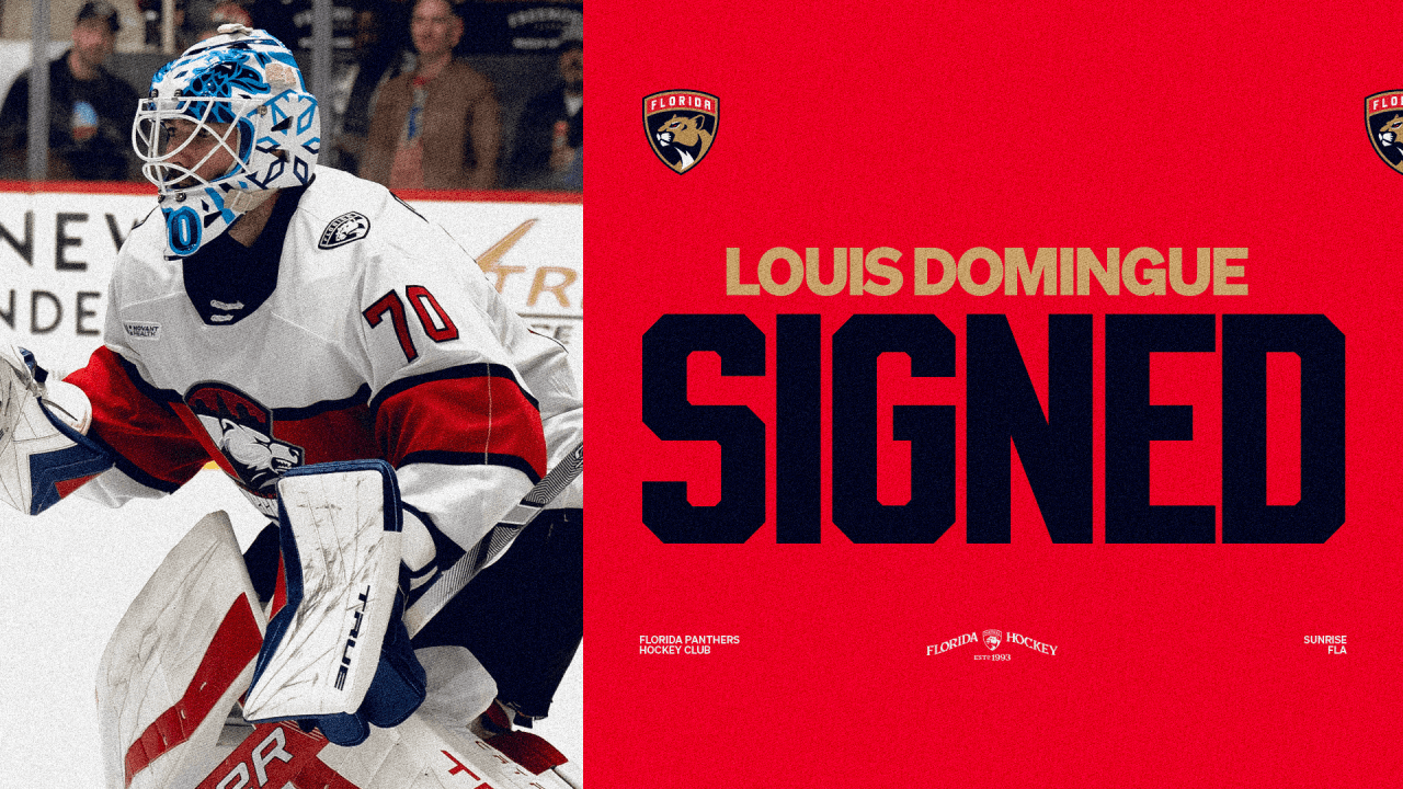 Florida Panthers Agree to Terms with Goaltender Louis Domingue on a One-Year, Two-Way Contract